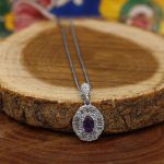 گردنبند آمیتیست الماس تراش نقره زنانه طرح مائده - Image 3