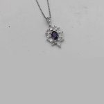 گردنبند آمیتیست الماس تراش نقره زنانه طرح سلینا - Image 3