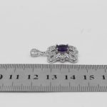 گردنبند آمیتیست الماس تراش نقره زنانه طرح مروا - Image 4