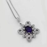 گردنبند آمیتیست الماس تراش نقره زنانه طرح مروا - Image 2