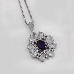 گردنبند آمیتیست الماس تراش نقره زنانه طرح مانیا - Image 2