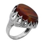 انگشتر عقیق سلیمانی نقره مردانه طرح بیژن