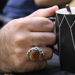 انگشتر عقیق سلیمانی نقره مردانه طرح بیژن - Image 5