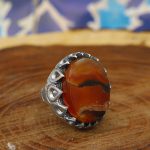 انگشتر عقیق سلیمانی نقره مردانه طرح بیژن - Image 2