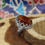 انگشتر عقیق سلیمانی نقره مردانه طرح بیژن - Image 3