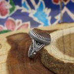 انگشتر عقیق شجر نقره مردانه طرح طاهر - Image 2