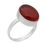 انگشتر عقیق سرخ نقره دست ساز مردانه و زنانه طرح شایان + حرز امام جواد (ع)