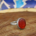 انگشتر عقیق سرخ نقره دست ساز مردانه و زنانه طرح شایان + حرز امام جواد (ع) - Image 2