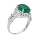 انگشتر عقیق سبز نقره زنانه طرح بلقیس