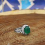 انگشتر عقیق سبز نقره زنانه طرح بلقیس - Image 2