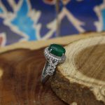 انگشتر عقیق سبز نقره زنانه طرح بلقیس - Image 3