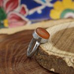 انگشتر عقیق سرخ یمنی نقره دست ساز مردانه و زنانه طرح کیوان + حرز امام جواد (ع) - Image 3