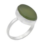 انگشتر عقیق سبز نقره دست ساز مردانه طرح شهاب + حرز امام جواد (ع)