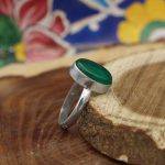 انگشتر عقیق سبز نقره مردانه و زنانه دست ساز طرح فرحان + حرز امام جواد (ع) - Image 3