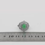 انگشتر عقیق سبز نقره زنانه طرح هانیه - Image 4