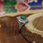 انگشتر عقیق سبز نقره زنانه طرح هانیه - Image 3