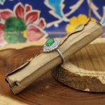 انگشتر عقیق سبز نقره زنانه طرح آناهیتا - Image 2