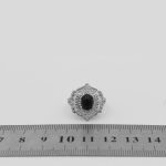 انگشتر عقیق مشکی نقره زنانه طرح مهنا - Image 4