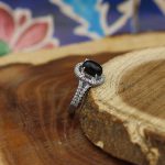 انگشتر عقیق مشکی نقره زنانه طرح مهسا - Image 2