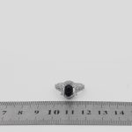 انگشتر عقیق مشکی نقره زنانه طرح مهسا - Image 4