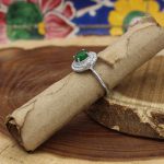 انگشتر عقیق سبز نقره زنانه طرح افروز - Image 3