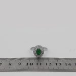 انگشتر عقیق سبز نقره زنانه طرح افروز - Image 4