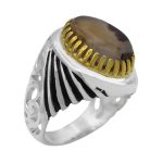 انگشتر عقیق شجر نقره مردانه طرح پدرام