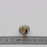 انگشتر عقیق شجر نقره مردانه طرح پدرام - Image 5