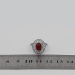 انگشتر عقیق سرخ نقره زنانه طرح پناه - Image 4