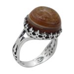 انگشتر عقیق سلیمانی نقره مردانه طرح شهراد