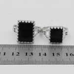 انگشتر ست عقیق مشکی نقره مردانه و زنانه طرح ارمغان - Image 4