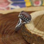 انگشتر عقیق سلیمانی نقره مردانه طرح کاوه - Image 2