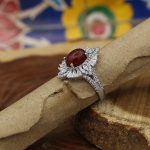 انگشتر عقیق سرخ نقره زنانه طرح مریم - Image 2