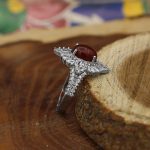 انگشتر عقیق سرخ نقره زنانه طرح مریم - Image 3