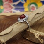 انگشتر عقیق سرخ نقره زنانه طرح شادی - Image 3