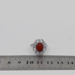 انگشتر عقیق سرخ نقره زنانه طرح شادی - Image 4