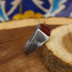 انگشتر عقیق سرخ نقره دست ساز مردانه و زنانه طرح فریبرز + حرز امام جواد (ع) - Image 2