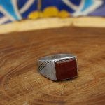 انگشتر عقیق سرخ نقره دست ساز مردانه و زنانه طرح فریبرز + حرز امام جواد (ع) - Image 3