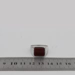 انگشتر عقیق سرخ نقره دست ساز مردانه و زنانه طرح فریبرز + حرز امام جواد (ع) - Image 5