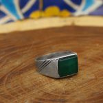 انگشتر عقیق سبز نقره دست ساز مردانه طرح فریبرز + حرز امام جواد (ع) - Image 3