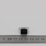 انگشتر عقیق مشکی نقره دست ساز مردانه طرح فریبرز + حرز امام جواد (ع) - Image 4