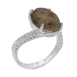 انگشتر عقیق شجر نقره زنانه طرح مهوش