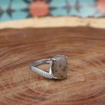 انگشتر عقیق شجر نقره زنانه طرح مهوش - Image 2