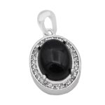 گردنبند عقیق مشکی نقره زنانه طرح نسرین