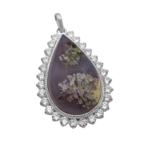 گردنبند شجر زنانه نقره دست ساز جواهری طرح نیلوفر + حرز امام جواد (ع)