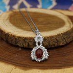 گردنبند عقیق سرخ نقره زنانه طرح مدینه - Image 2
