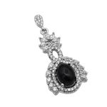 گردنبند عقیق مشکی نقره زنانه طرح لطیفه