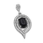 گردنبند عقیق مشکی نقره زنانه طرح تینا