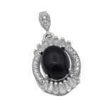 گردنبند عقیق مشکی نقره زنانه طرح مهربانو