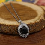 گردنبند عقیق مشکی نقره زنانه طرح مهربانو - Image 2